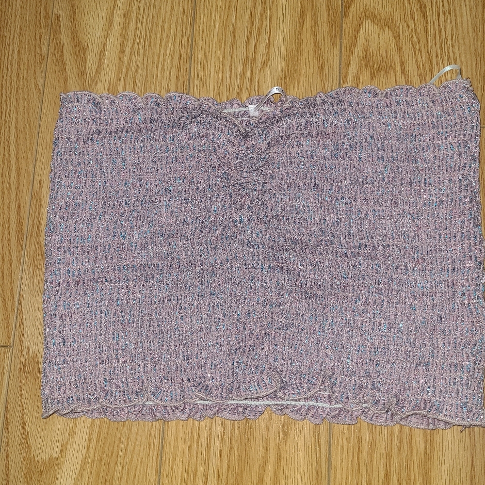 Shimmer Ruched Tube Top